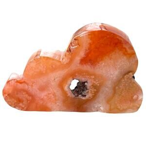Natural Carnelian Agate Druzy Portal Polished Crystal Cloud Red Orange